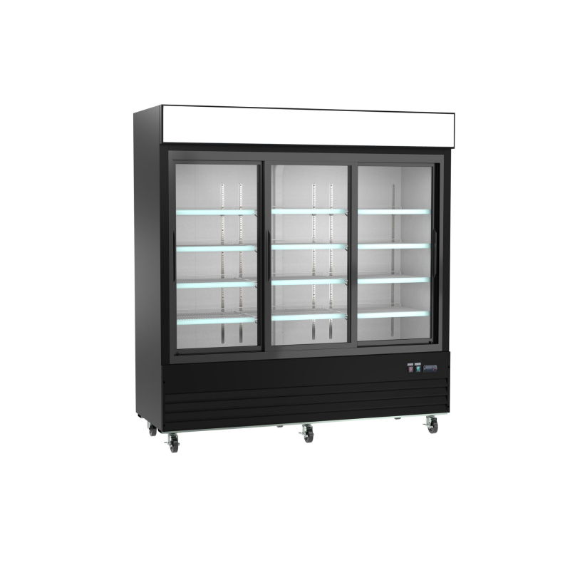 Ancaster Food Equipment AFE-G58 78.2-Inch 3-Door Sliding Glass Commercial Refrigerator