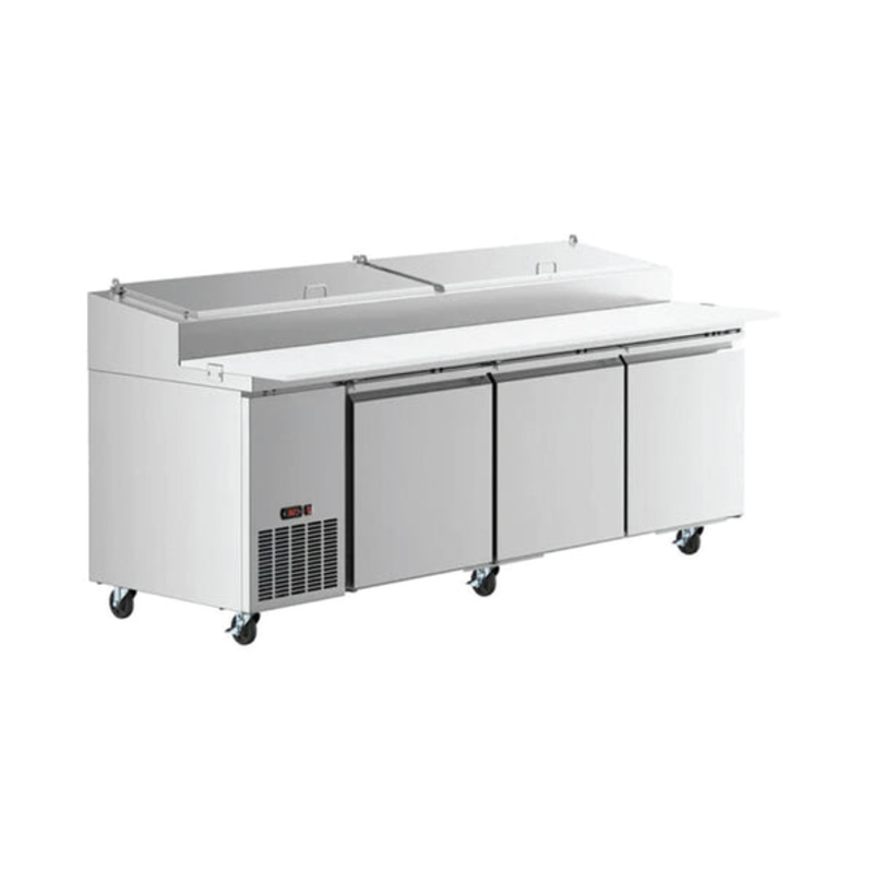 Ancaster Food Equipment AFE-PPT-92 3-Door Refrigerated Pizza Prep Table, 92-Inch