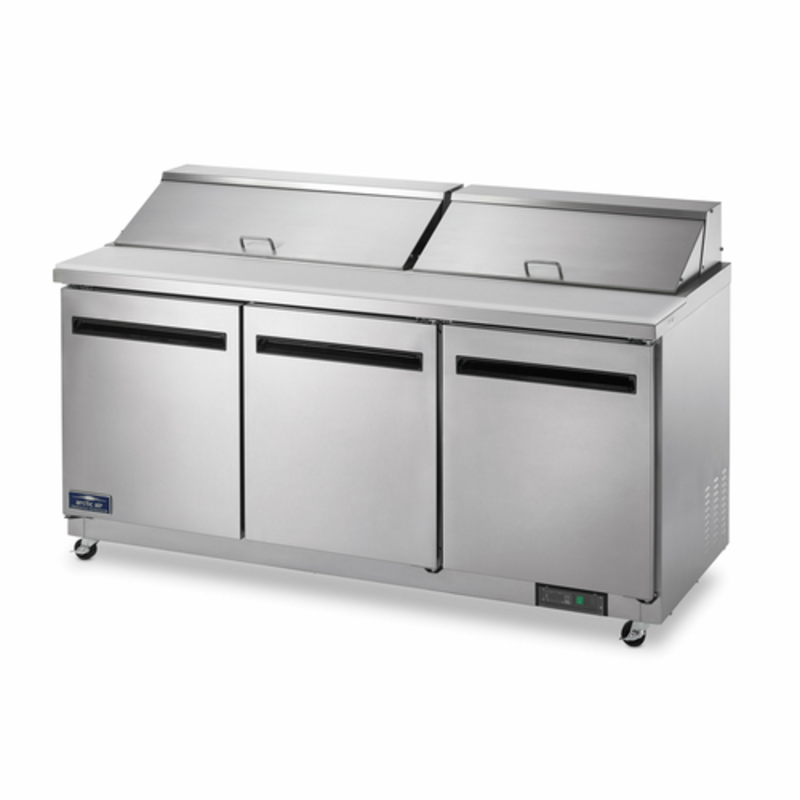 Arctic Air AMT72R 71.5-Inch Three-Door Mega Top Sandwich and Salad Prep Table