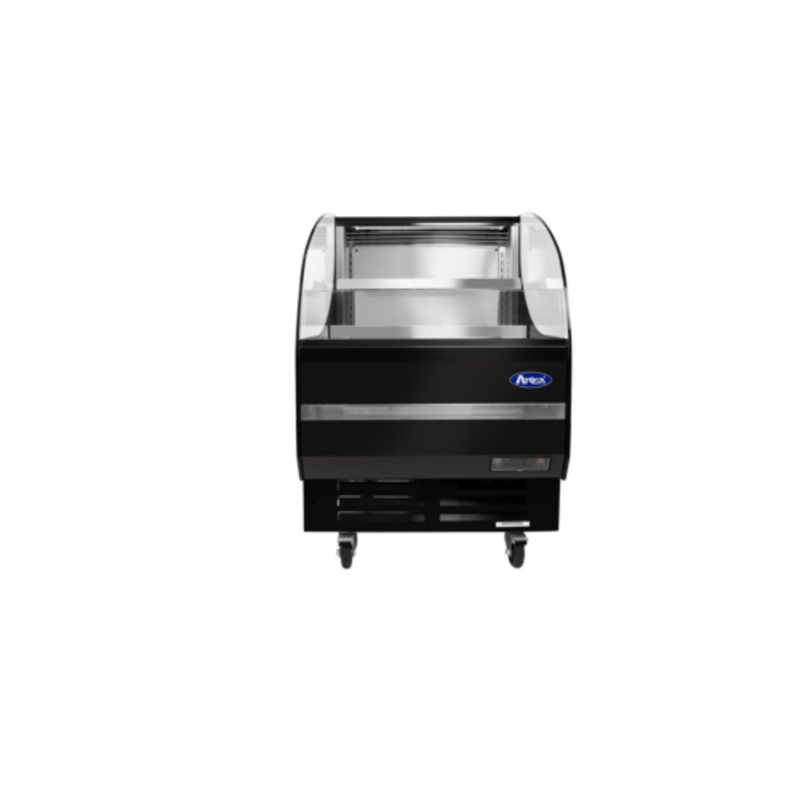 Atosa ATHOM-28 27-5/8" Wide Black Open Refrigerated Merchandiser