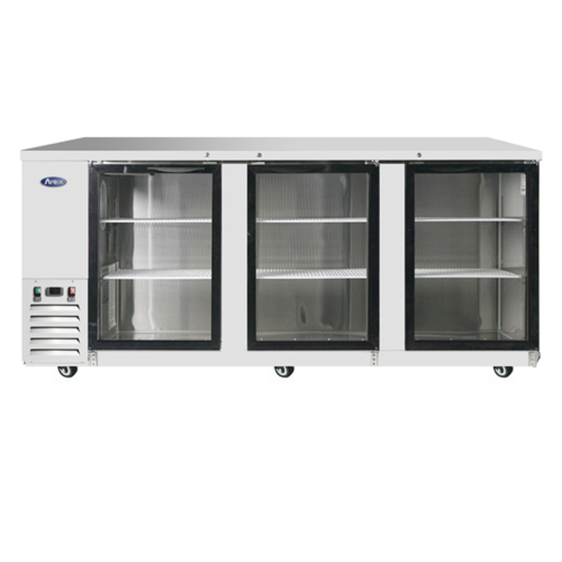 Atosa MBB90GGR 89.3-Inch Stainless Steel Glass Door Back Bar Refrigerator