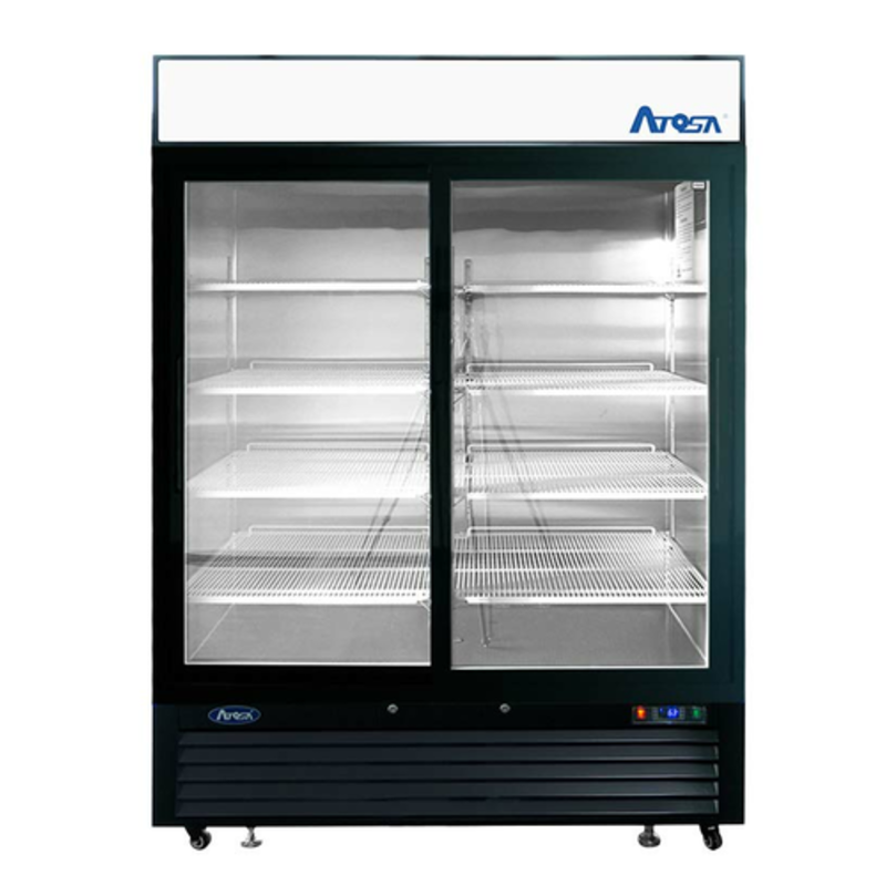Atosa MCF8727GR 54.4" 2-Door Sliding Glass Merchandiser Refrigerator