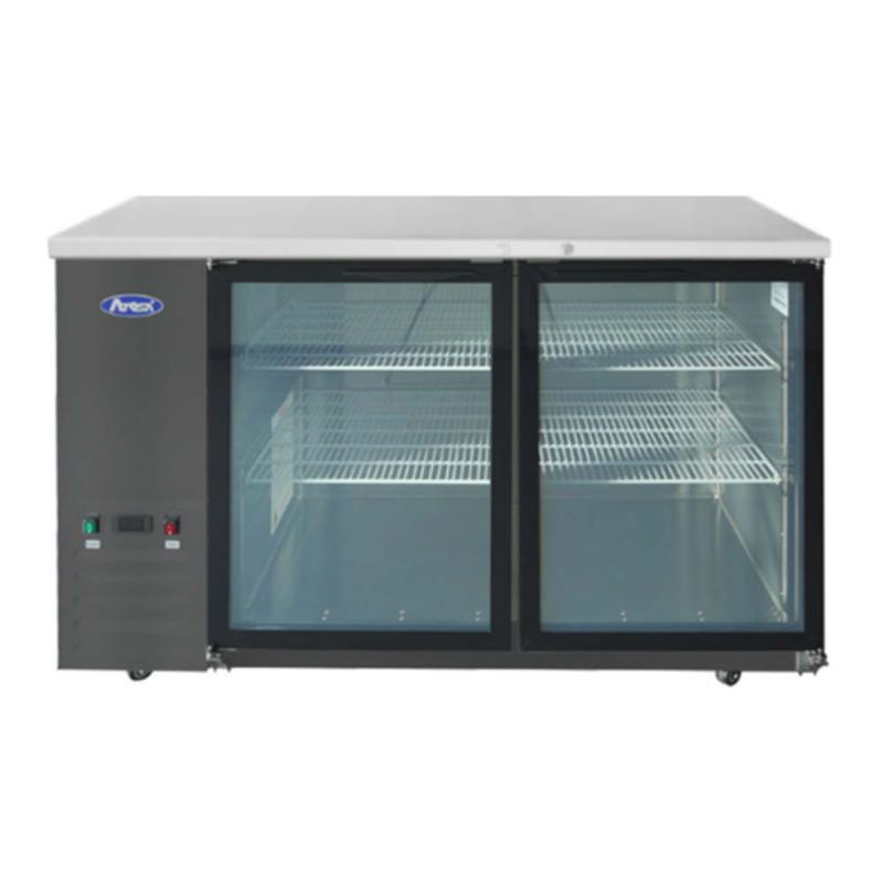 Atosa SBB59GGRAUS2 57.75-Inch Commercial Shallow Depth Back Bar Refrigerator