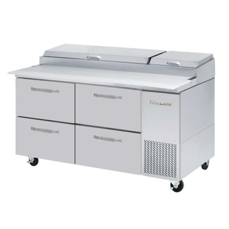 Blue Air BAPP67-D4-HC 67-Inch Commercial Pizza Prep Table with Drawers