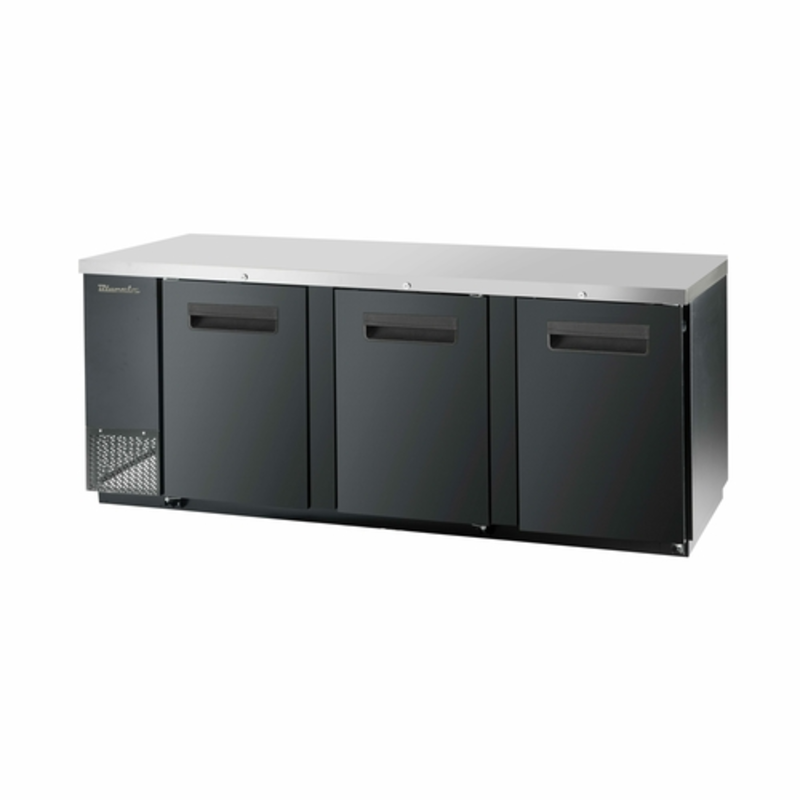 Blue Air BBB90-4B-HC 90-Inch Three-Door Solid Back Bar Cooler