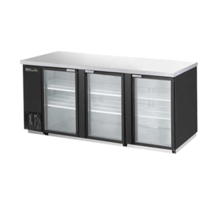 Blue Air BBB90-4SG-HC 90-Inch Glass Door Refrigerated Back Bar Cabinet