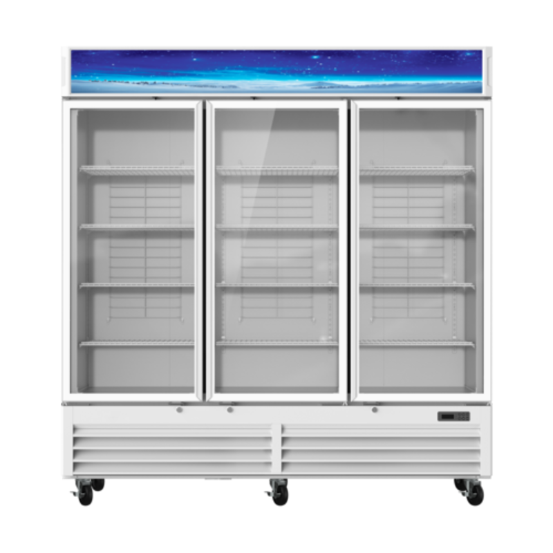 Blue Air BGM72W-HC 78-Inch Three-Door Glass Merchandiser Refrigerator