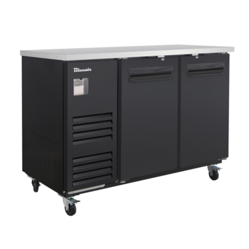 Blue Air BLBB59-2B-HC 58.75-Inch Two-Door Solid Back Bar Refrigerator