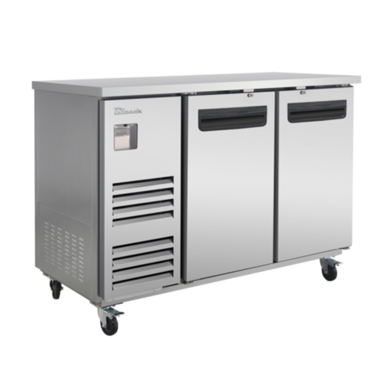 Blue Air BLBB59-2S-HC 58-3/4" Two-Door Solid Back Bar Refrigerator