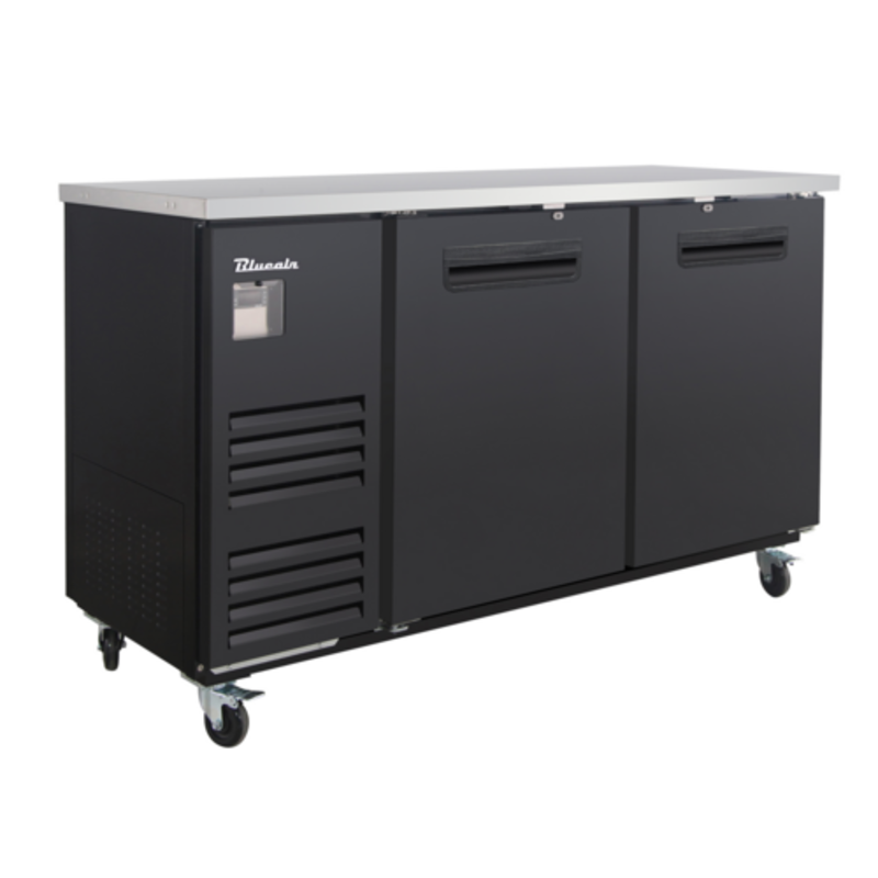 Blue Air BLBB69-3B-HC 69-Inch Black Solid Door Refrigerated Back Bar Cabinet