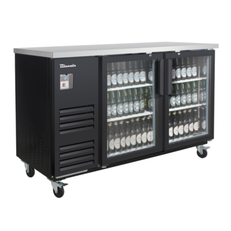 Blue Air BLBB69-3BG-HC 69-Inch Commercial Glass Door Back Bar Refrigerator