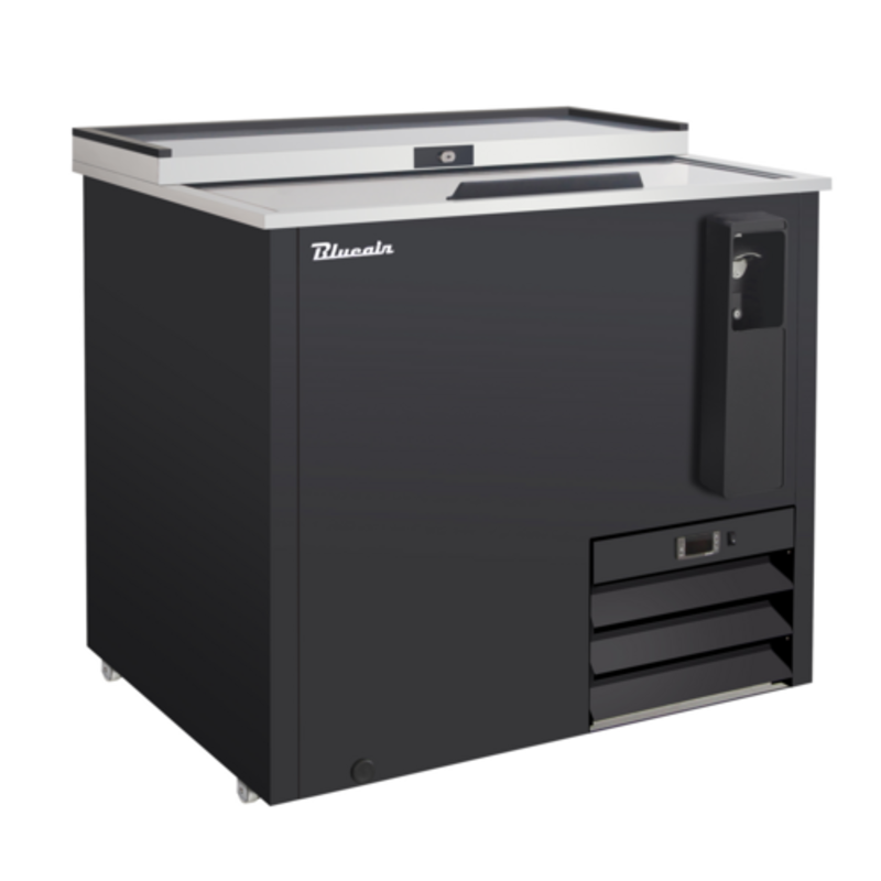Blue Air BLBC-36B-HC 36-7/8" Black Underbar Single-Lid Bottle Cooler