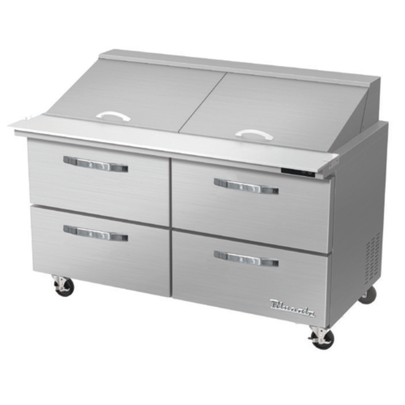 Blue Air BLMT60-D4-HC 60.5-Inch 4-Drawer Mega Top Prep Table