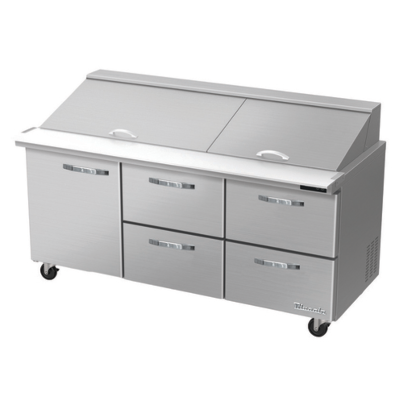 Blue Air BLMT72-D4RM-HC 72-Inch Mega Top Refrigerated Prep Station with Drawers