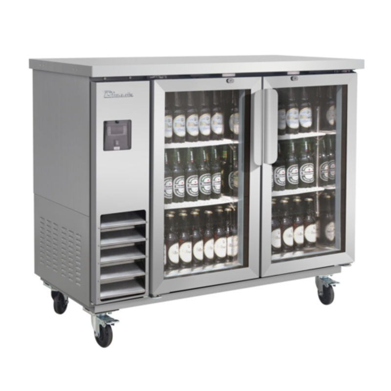 Blue Air BLNBB-48SG-HC 49-Inch Narrow Depth Glass Door Back Bar Refrigerator
