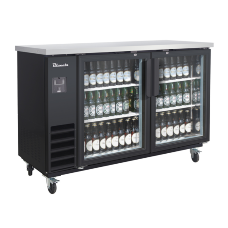 Blue Air BLNBB-60BG-HC 61-1/8" Narrow Depth Glass Door Back Bar Refrigerator