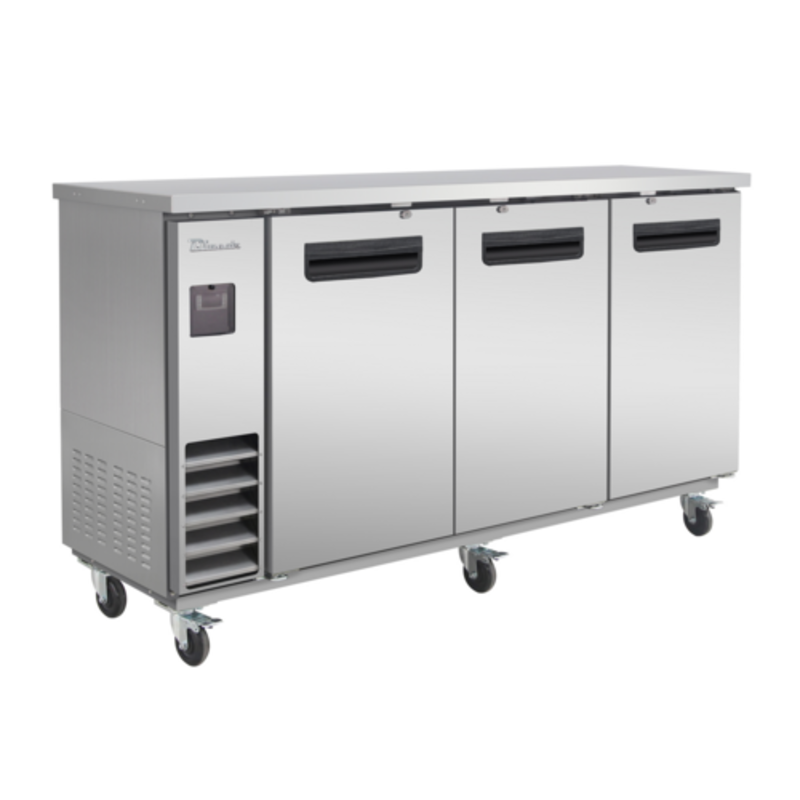 Blue Air BLNBB-72S-HC 73-1/8" Narrow Depth 3-Door Back Bar Refrigerator