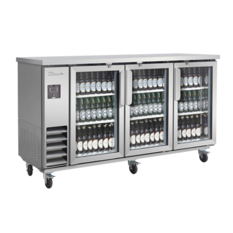 Blue Air BLNBB-72SG-HC 73-1/8" Narrow Depth Glass Door Back Bar Refrigerator