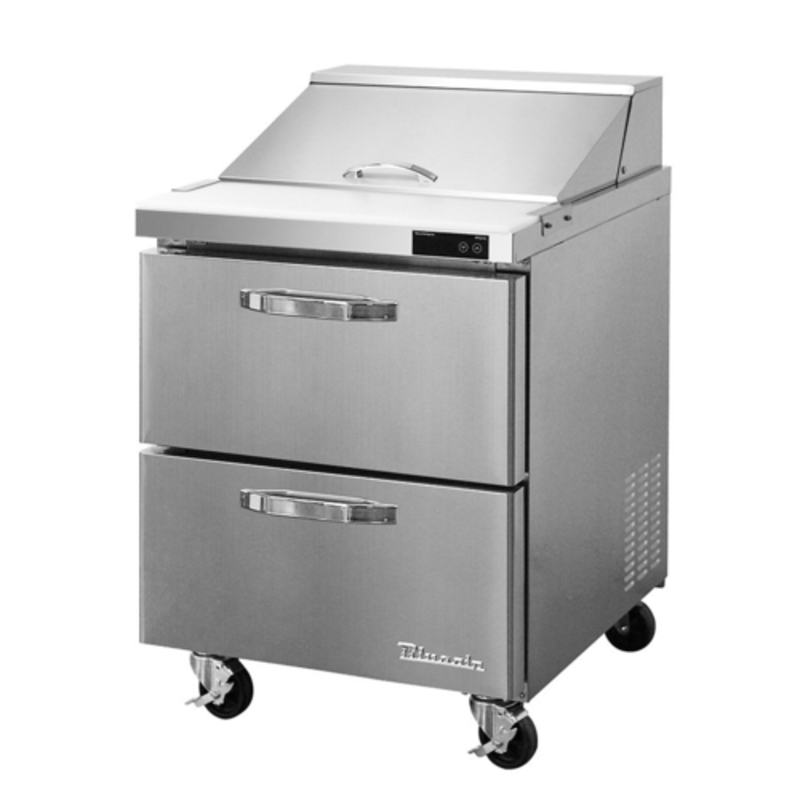 Blue Air BLPT28-D2-HC 27.5-Inch Two-Drawer Refrigerated Sandwich and Salad Prep Table