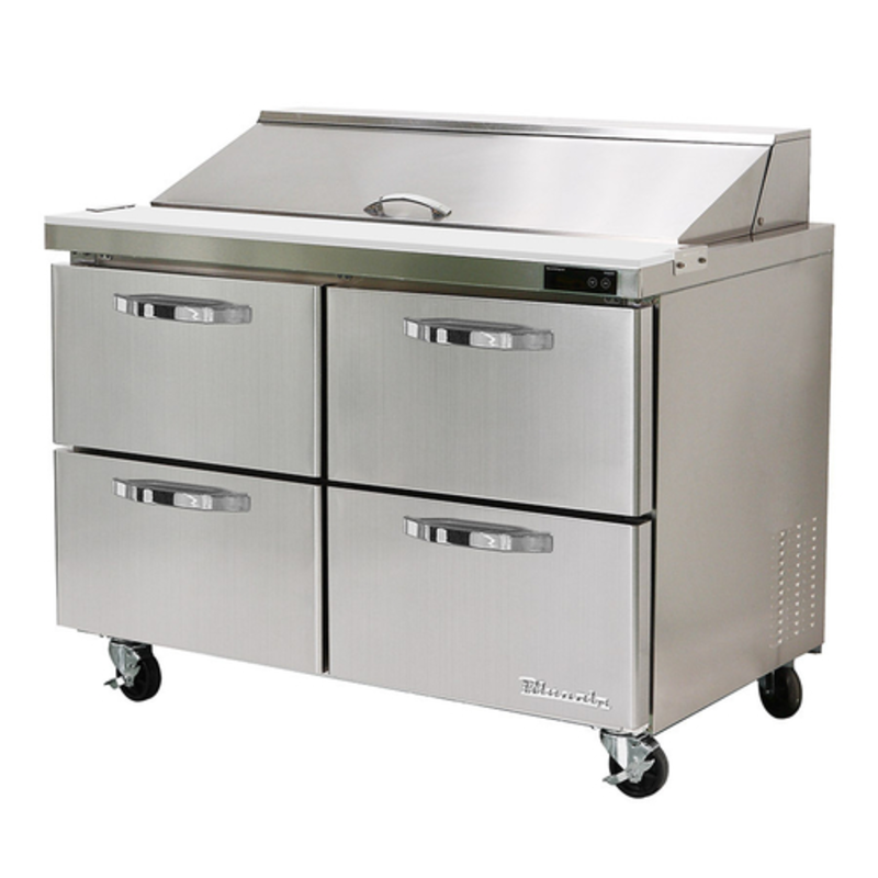 Blue Air BLPT48-D4-HC 48-Inch 4-Drawer Sandwich and Salad Prep Table
