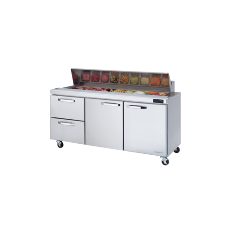 Blue Air BLPT72-D2L-HC 72" Commercial Sandwich and Salad Prep Table
