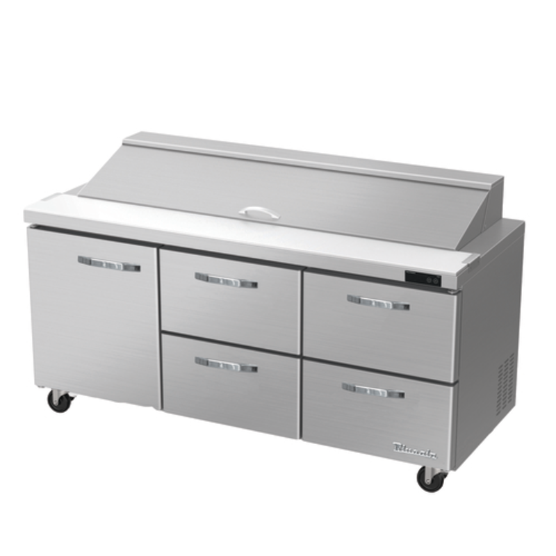 Blue Air BLPT72-D4RM-HC 72-Inch 1-Door 4-Drawer Sandwich and Salad Prep Table