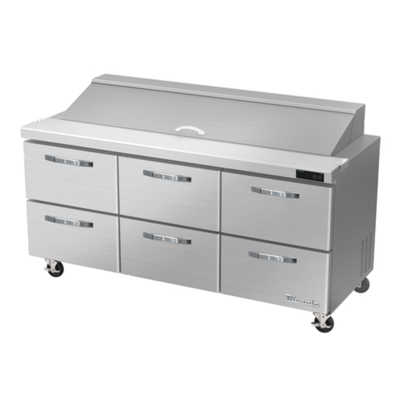 Blue Air BLPT72-D6-HC 72-Inch 6-Drawer Refrigerated Sandwich & Salad Prep Table