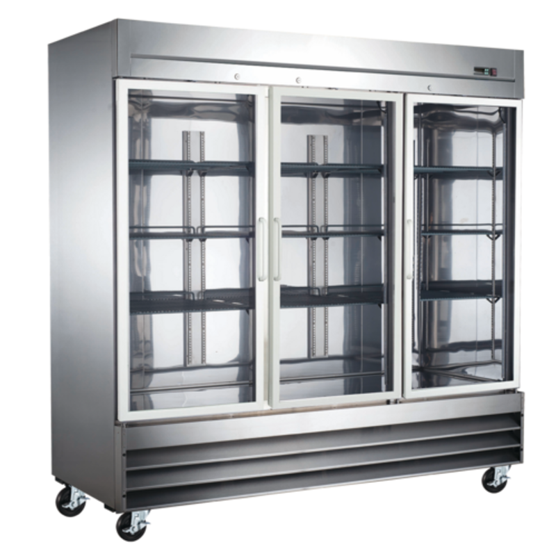 EFI C3-82GDSVCX X-Line 82-Inch 3-Door Glass Display Refrigerator