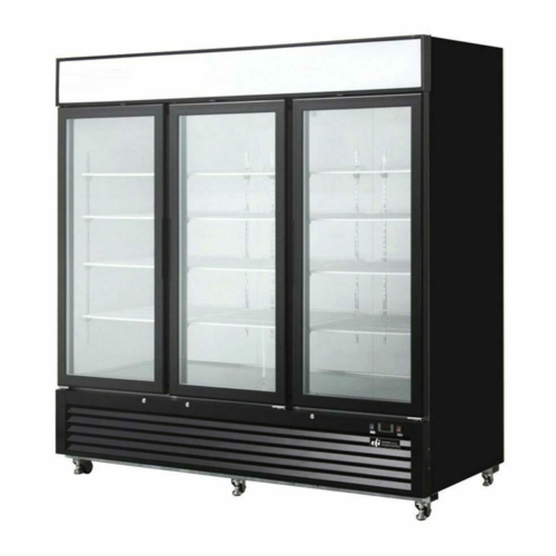 EFI C3-82GDVC 82-Inch Black Glass Door Merchandising Cooler
