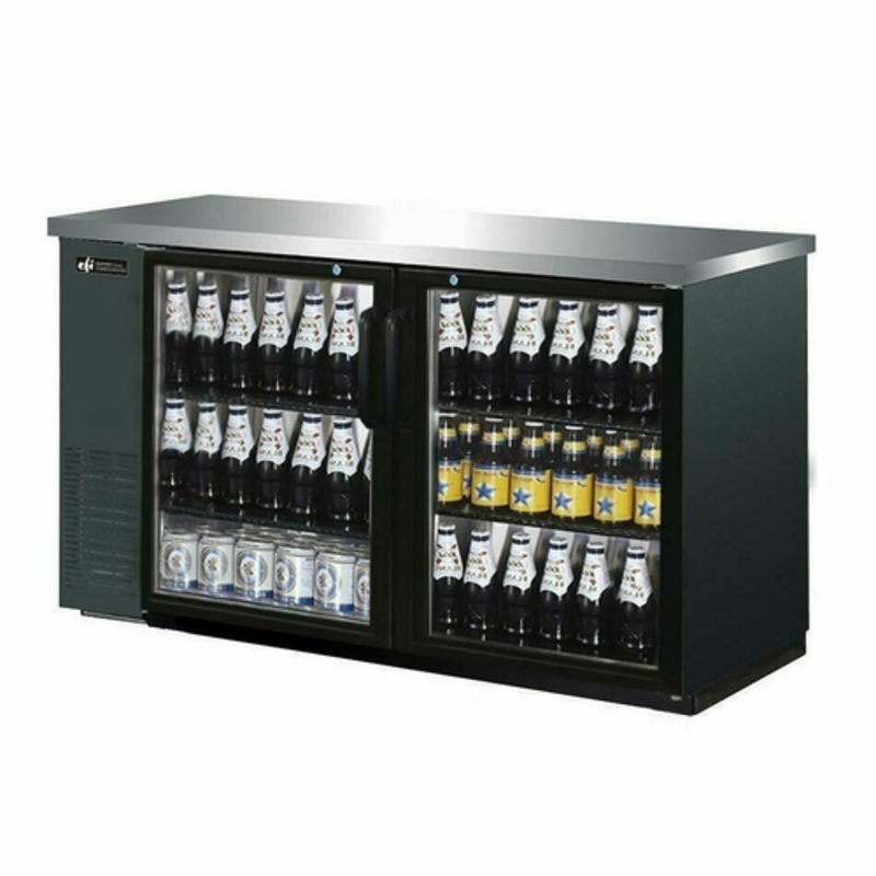 EFI CBBGD2-60CC 60.8-Inch Refrigerated Glass Door Back Bar Cabinet