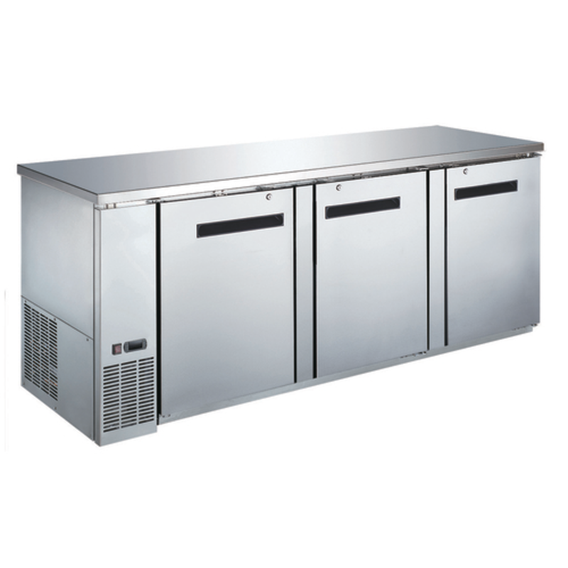 EFI CBBSDR3-90CC 3-Door Stainless Steel Refrigerated Back Bar Cooler - 90.4"