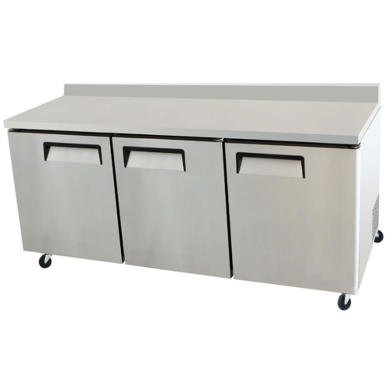 EFI CWDR3-72VC 72-Inch Refrigerated Worktop Prep Counter with 3 Solid Doors
