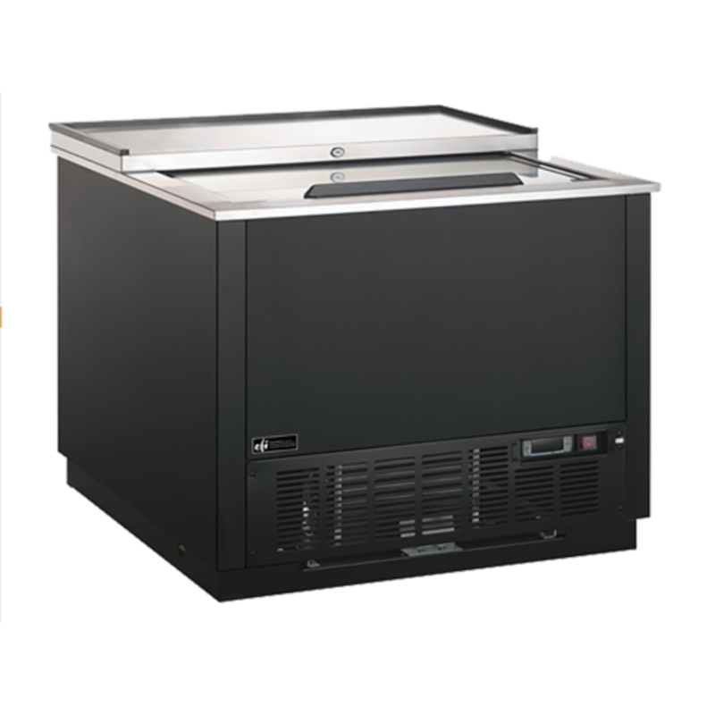 EFI FGF-36-VCX 36" Black Vinyl Glass Froster with Sliding Door