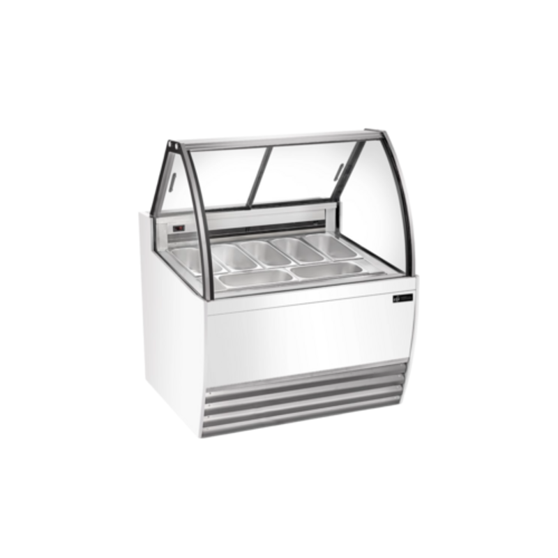 EFI FIGCW-4252 41.4-Inch White Gelato Showcase with Curved Glass