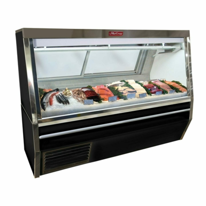Howard-McCray SC-CFS34N-8-BE-LED 96-Inch Black Double Duty Fish and Poultry Display Case