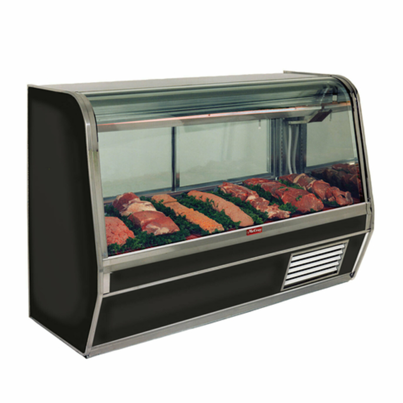 Howard-McCray SC-CMS32E-6C-BE-LED 74" Self-Contained Curved Glass Deli & Fresh Meat Case, Black
