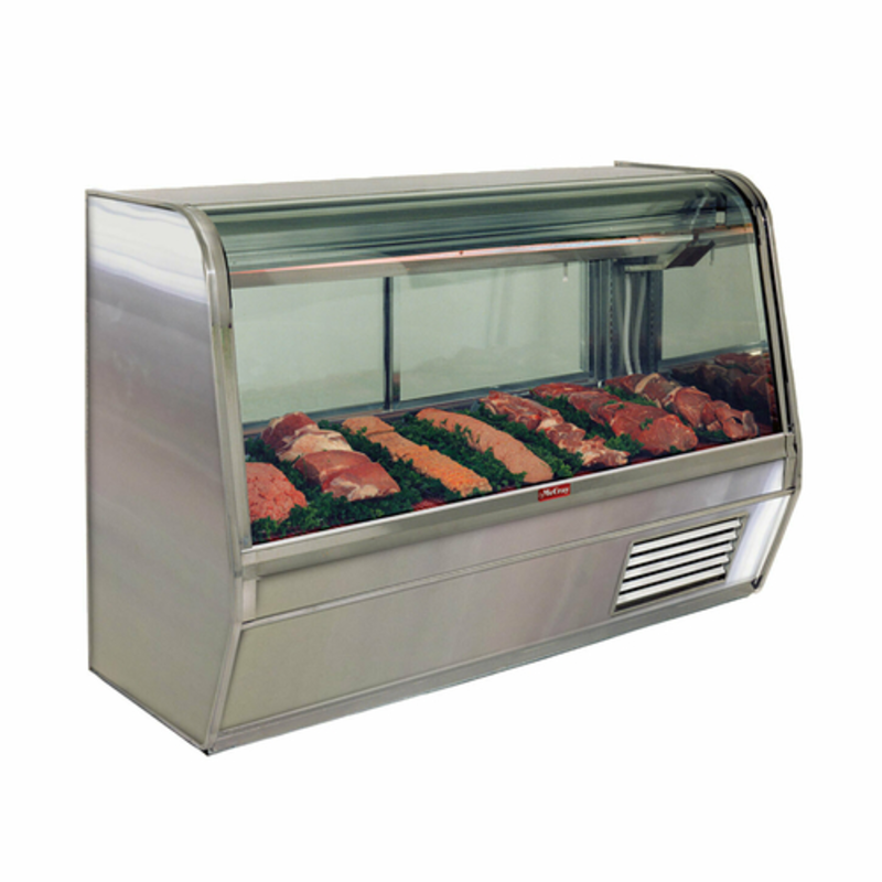 Howard-McCray SC-CMS32E-6C-S-LED 74-Inch Curved Glass Red Meat Refrigerator Display Case