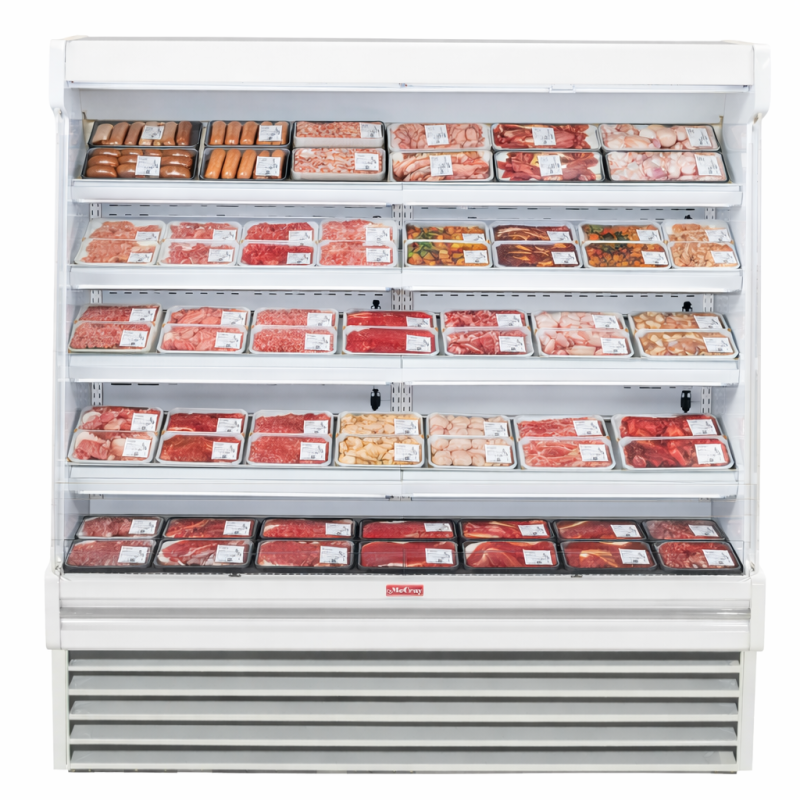 Howard-McCray SC-OM35E-8S-LED 99-Inch Self-Contained Open Meat Merchandiser