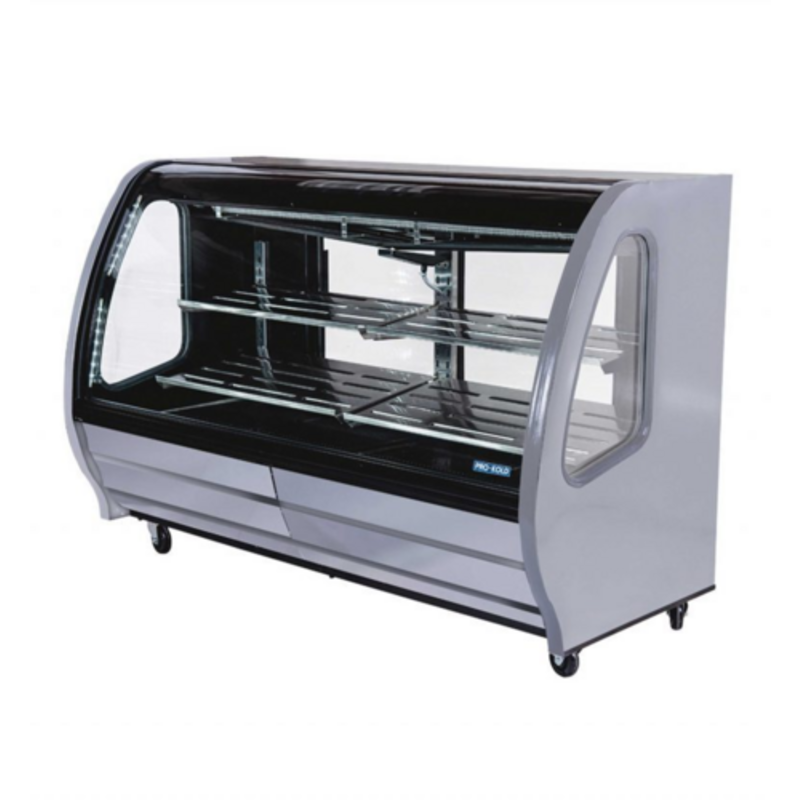 Imbera Pro-Kold DDC80SS 74-Inch Refrigerated Deli Showcase with Curved Glass