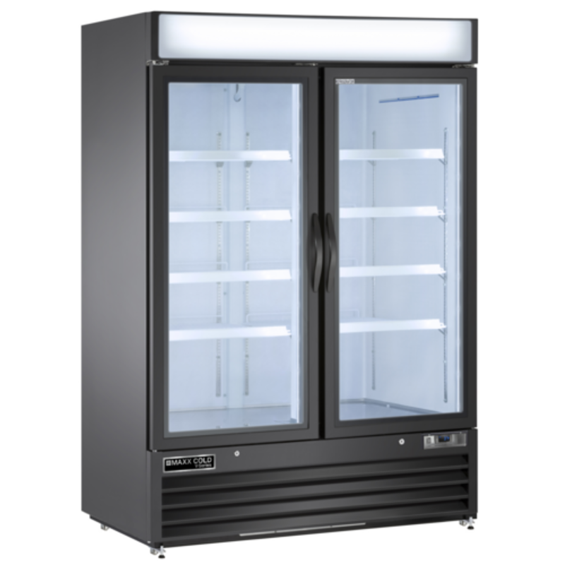 Maxx Cold MVMF48B 54-Inch V-Series 2-Door Glass Display Freezer