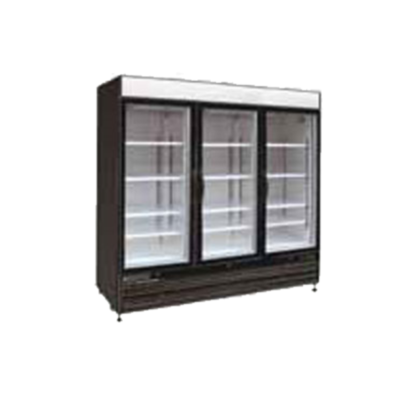 Maxx Cold MXM3-72RBHC 3-Door Commercial Glass Merchandiser Refrigerator - 72 Cu. Ft.