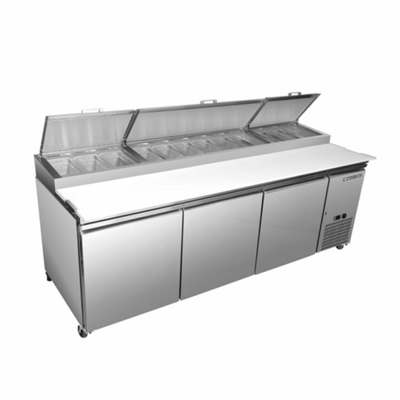 Maxx Cold MXSPP92HC 94" 3-Door Commercial Pizza Preparation Table
