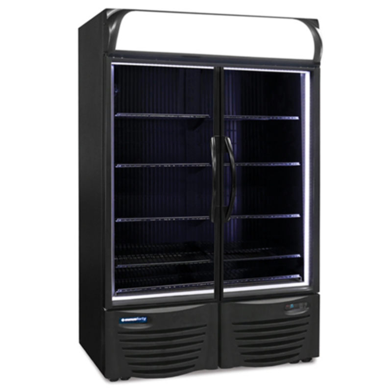 Minus Forty 43X-UDGR-VX Double Glass Door Display Refrigerator, 26.7 Cu. Ft. Black