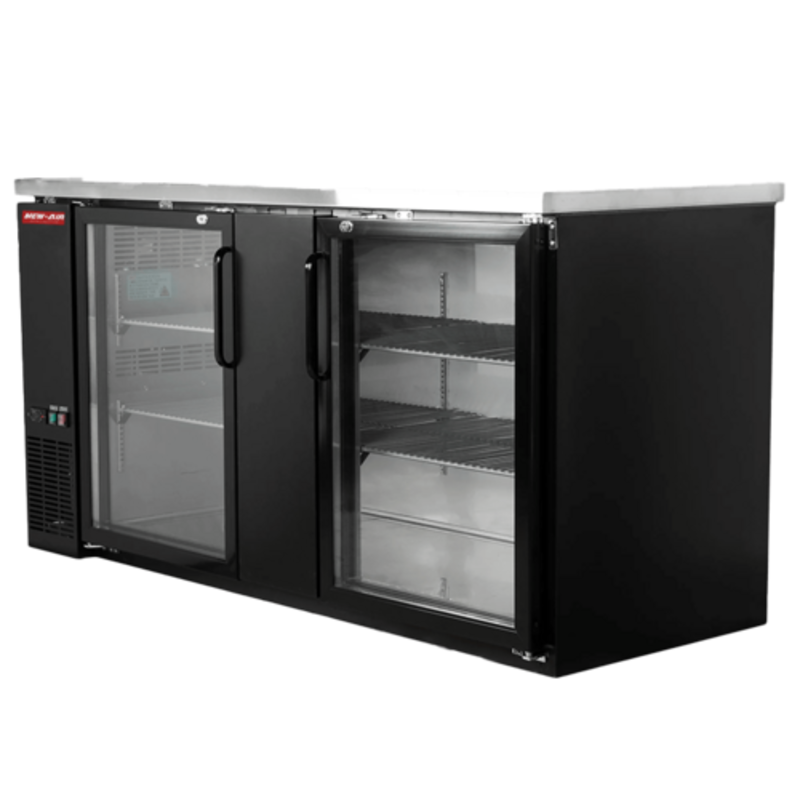 New Air NBB-69-SG 69.25-Inch Refrigerated Glass Door Back Bar Cabinet, 23.5 Cu. Ft.