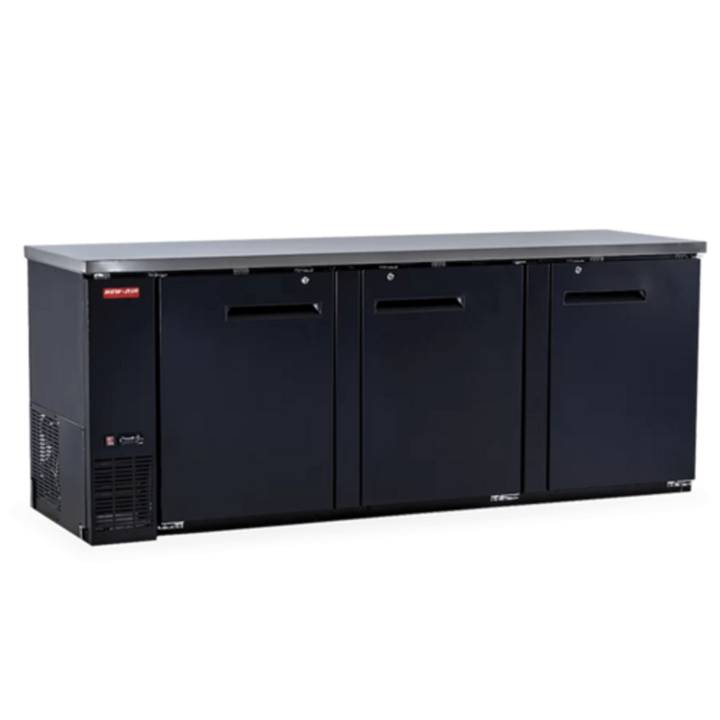 New Air NBB-90-SB 90.5-Inch Three-Door Solid Back Bar Cooler