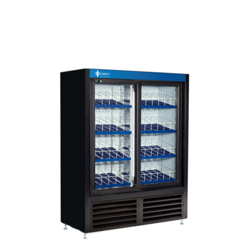 QBD 36-Inch Black Sliding Glass Door Refrigerated Display Merchandiser (CD3356SSL-HC)
