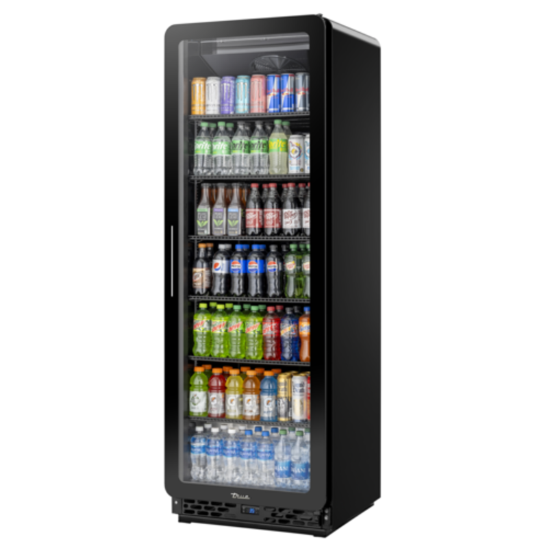 True CVM-20-HC~EGC01 27" Black Curved Glass Merchandiser Refrigerator