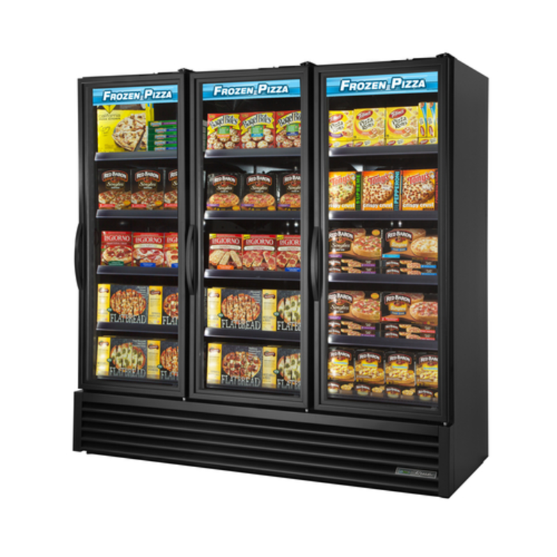 True FLM-81F~TSL01 80.75-Inch Black 3-Door Glass Display Freezer