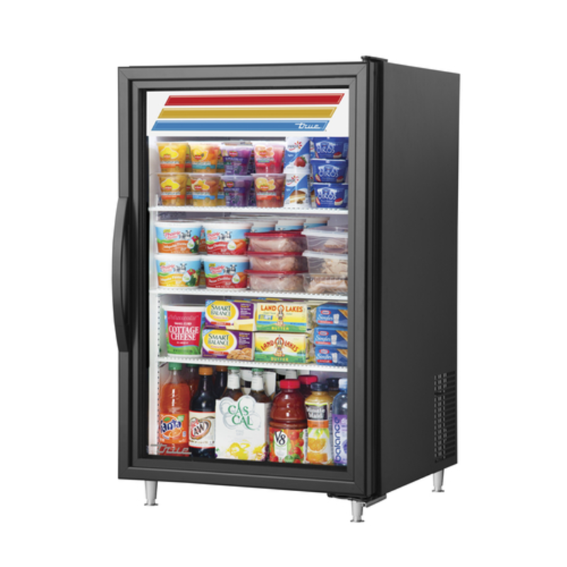 True GDM-07-HC~TSL01 24.13-Inch Black Countertop Glass Door Cooler