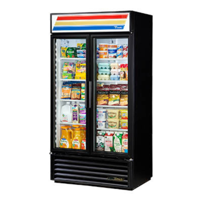True GDM-35-HC~TSL01 Two-Section Glass Door Display Refrigerator - 39.5"